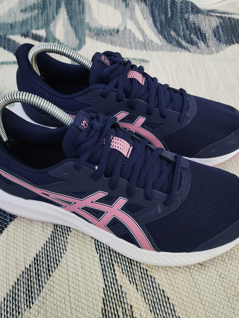 Asics Jolt 4 Womens Size 9 Navy Blue Pink White Sneaker Shoe 1012B421